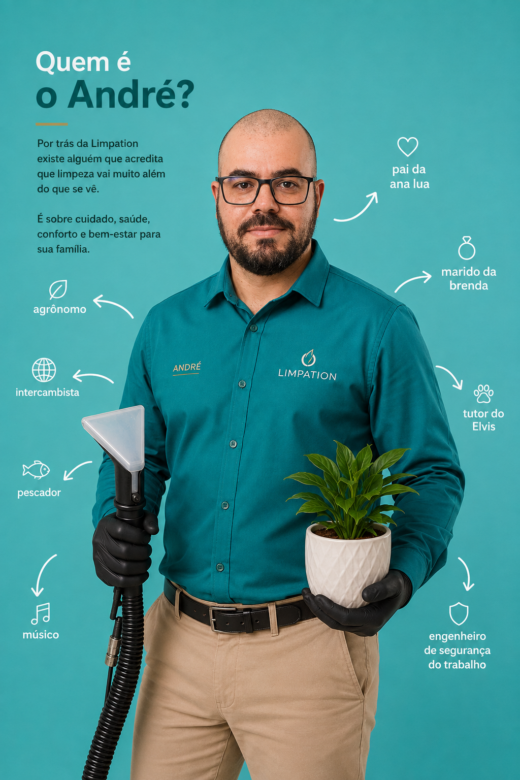 André, fundador da Limpation